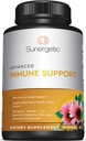 Premium Immune支助补编-呼吸、辛纳斯和古特健康每日Immune补编-Epicor,D3,维生素C,锌,长老莓,橄榄叶提取和Quercetin-60 Immune Capsules