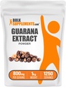 Bulk Assupports.com 瓜拉纳抽出粉末 - 天然咖啡因补充剂,来自瓜拉纳种子,瓜拉纳粉末 - Gluten Free, 800mg per service, 1kg (2.2磅) (一袋)