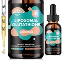 Liposomal Glutathione 补充剂 - 2000mg Glutathione 液体滴入维生素C, Curcumin & 跨Resveratrol - 强抗氧化剂用于免疫,皮肤健康,老化防御和肝脏解毒 - 2 Fl Oz
