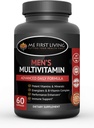 Me First Living Men's Daily 多维素/多维素 含有维生素A, C, E, D, B1, B2, B3, B5, B6, B12, 镁, Biotin, Spiruina, Zinc and More - 60 多维素