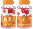 活生生的维生素D3 + 维生素K2 + 维生素E,Gummys Bundle - Great Tasting,维生素补充,Gluten Free,GMO Free,Chewable Gummy