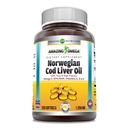 神奇的奥米加挪威鳕鱼肝油 1250 Mg Softgels Supplement | Omega-3, EPA, DHA, 维生素A, 维生素D & 维生素E(橘子| 250 计数)