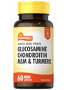 Sundance Glucosamine Chondroitin MSM 和 Turmeric 60 Caplets 双强 + 非GMO 和 Gluten 免费补编