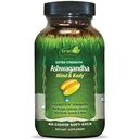 Irwin Naturals Extra Stription Ashwagandha Mind & Body 适应性草药支持应激反应,Mood,精神和身体性能与Cordyceps,Turmeric, BioPerine & More - 60液体软胶