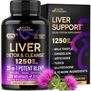 Liver Cleanse Detox & Reference - Milk Thetle - Dandelion – Artichoke – TUDCA – Glutathione & NAC - 有效的Liver健康补充 – 80% Silymarin - 实验室测试,Vegan - 在美国制造 60卡普尔