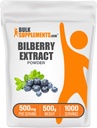 Bulk Assupports.com Bilberry 抽水粉 - Bilberry 抽水粉 - Bilberry 抽水粉 - 草药补充 - Vegan & Glulten Free, 每人500mg, 500g (1.1磅)(包1)