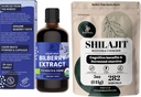 Junle Powers 有机野生Bilberry提取物 眼睛Bilberry 补充物 Shilajit 男子粉 10:1 提取物 Imune 支持能源补充物