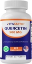 维生素Quercetin 500 mg, 120 Vegetarian Capsules (非GMO, Gluten Free, Vegan) - 支持心血管健康
