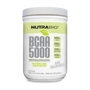 NutraBio BCAA 5000 粉末 - 为肌肉生长和复苏而发酵的分枝链氨酸 - 天然火焰、甜甜剂和色素,Vegan,Gluten Free - 不受味,60种服务
