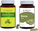 HERBAL HILLS Alfalfa 牌匾和Senna Leaf Capsules包装 2 Combo