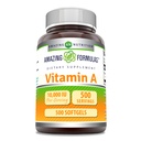 令人惊奇的维生素A 10000 IU Supplements QQ 作为 Retinyl Palmitate → 3000 Mcg → Softgels → Non-GMO → Gluten Free → 在美国制造(1 Pack, 500 Counts)