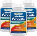 Pyruvate钙 750 mg 120 Capsules by Best Naturals (Pack of 3) 由最佳天然(Pack of 3)制成 750 mg 120 mcsules 由最佳天然(Pack of 3)制成 最佳天然(Pack of 3)