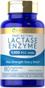 Carlyle Lactose Enzyme Pills 9000 FCC \ 180 板块 \ 快速代理乳品救济补充 \ Max 力量支持 \ 非GMO, Gluten Free