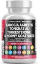 与霍尼山羊草、Saw Palmetto、马卡根、西伯利亚金森、Tribulus Terrestris、Fenugreek、Wild Yam - 60个伯爵的清洁营养素补充剂