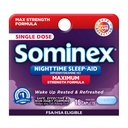 Sominex 夜间睡眠援助片, 最大强度公式, 单剂量, 类型, 16 个计数