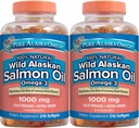 纯阿拉斯加 Omega-3 野生阿拉斯加盐油 1000mg 软胶 2 Packs (每个210-Count)