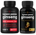 NutraChamps Complete Ginseng Duo - 完整的能源、焦点和斯塔米纳支持包 – Ginseng Gold & Korean Red Panax Ginseng