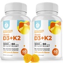 DR. MORITZ 维生素D3 Gummys (5000 IU) 配有 K2 - 成人与儿童 - 维生素D3 K2 Gummys 配有 Immune 支持与骨健康 - Vegan, 无糖, Gluten Free (120 Counter)