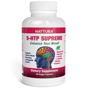 Nattura 5-HTP Supreme - 用于阳性摩擦、放松和吞噬控制 - 含5-HTP、L-Tyrosine、L-Lysine、维生素B6、Folate(叶酸)、维生素C(阿斯科比克酸)、钙-90卡普尔