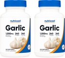 Nutricost Garlic 1000mg, 240 软胶(2瓶) - 无序, Premium Gluten 免费补充
