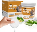 Senlong Eyes Sweeps for Dogs - Gently Release Stain - 狗眼清洁剂,眼碎片,放出物,Mucus Sections - 狗眼擦除物 - 狗和猫眼擦除物 - 220pcs,白色