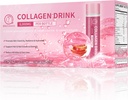 Collagen 喝 6000mg 海洋Collagen Peptides, 液化Collagen Shots for Women with Hyaluronic Acid, Vitamin C, Collagen 补充 支持皮肤, Hair & Nail, 0.85 Fl.Oz x30 Bottles, Apple Flavor