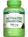 自然界的真人活动 炭盖 780 mg → 150 Pills → 来自 Coconut Shells → Non-GMO & Gluten 免费补充品