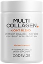 编码多Collagen蛋白+联合混合补充剂,Hyaluronic Acid, Bromelain, Turmeric, Ginger, Boswellia, Astaxanthin - 水解Bovine Collagen - 5Collagen类型 - 非GMO - 90 Capsules