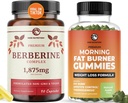 Berberine Complex Supplement and Burn Gummys + 绿色茶叶和Bitter Melon + Appetite 抑制剂 Belly Fat 减肥剂和热致性支持 + + 一个月供应