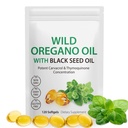 Oregano油与黑种子油,6000mg Oregano油盖有机,Oregano 补充Capsules,天然抗氧化剂,N-GMO,Gluten Free,120软胶