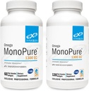 XYMOGEN Omega MonoPure 1300EC Bundle - 60 Softgels + 120 Softgels - 鱼油加3X大吸收 - DHA EPA Omega 3 心脏健康+认知支持补充