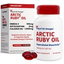 北极Ruby Oil 1000mg – Omega 3 妇女和男人补编,有环保局,DHA & Astaxanthin 2mg – Fish & Krill 石油替代品 – 60 软胶(1包)