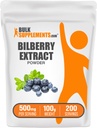 Bulk Assupports.com Bilberry 抽水粉 - Bilberry 抽水粉 - Bilberry 抽水粉 - 草药补充 - Vegan & Glulten Free, 每人500mg, 100g(3.5 oz)(一包)