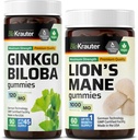 BIO KRAUTER Ginkgo Biloba 90 Gummys & Lion's Mane 60 Gummys (英语).