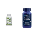 Jarrow BroccoMax 配有Sulforaphane 用于肝脏健康,120 延迟释放 Capsules 和生命延伸 N-乙酰-L-Cysteine(NAC),免疫,呼吸,肝脏健康