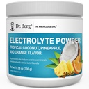 Berg Zero 糖水解 Keto 电解石粉 -- -- 钾和真正的平克喜马拉雅盐(NOT Table Salt)加固 w/1000 mg -- -- 热带椰子、菠萝和橙汁补充剂