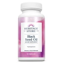 HERITAGE STORE 黑种子石油液体 CAPSULES 650mg,奈杰拉·萨蒂瓦 配Thymoquinone,Omega 3 6 9,抗氧化剂,胆固醇,消化剂,联合和免疫支持*,Vegan,45 Servi,90cmt
