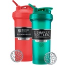 BlenderBottle Classic V2 摇摆瓶 完美用于蛋白质摇摆和前置工作,28-Ounce(2 Pack),红色,绿色