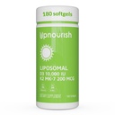 Up Nourish Liposomal D3 K2 维生素 10000 IU D3和K2 MK-7 200 mcg - 180 维生素 D3 k2(Vitamina D3 con K2) 迷你软胶 - 容易吞咽 K2 D3 维生素