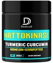 4-in-1 Nattokinase 2000 Fu, Turmeric, Bromelain, Serrapeptase - Spike蛋白解毒剂 - 体积平衡,循环健康和免疫系统 - 120 Capsules 4-Month 供应