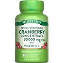 自然界的真相 Cranberry 聚焦药丸 30,000 mg + 维生素 C + 三重力量支持 Capsules → Non-GMO & Gluten 免费补充
