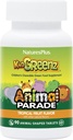 NatusPlus 动物游行 Kid Greenz, 热带水果火焰 - 90 动物形状,可切片 - 包装 2 - 与 Brocoli & Spinach - 蔬菜, Gluten Free - 180 总服务
