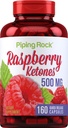 Piping Rock Raspberry Ketones 500mg | 160 Capsules | 非GMO & Gluten免费补编