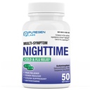 纯源实验室 夜冷和流体救济药 | 50 软胶液  Cap Capsules | 帮助 Relieve Sore Throat, cough, fever, Headaches, Runny Nose, Concretment and Aches → 价值包装