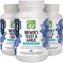 只有自然宠物Brewer的Yeast & Garlic Chewables - 全自然花纹 & Tick Prevention for Dogs - 加固了B维生素 - 促进健康皮肤 & Coat - 300 计数板 (3 Pack)