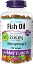 Webber Naturals Fish Oil 2850 mg, 高概率, 1,800 mg Omega-3 / service, 120 clear Enteric Softgel, 无鱼肉味, Ultra-Purized, 支持心脏,认知和联合健康