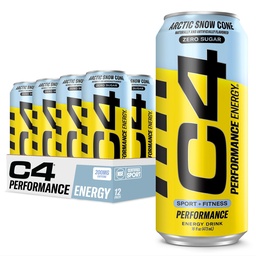 C4 碳化的零糖能 预加工饮料 + Beta Alanine, (NEW) Sparling 北极雪锥, 16 Fl Oz, Pack of 12