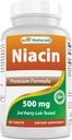 Best Naturals Niacin 500mg 250 平板电脑配Flushing——也称为维生素B3(250 count (Pack of 1)).
