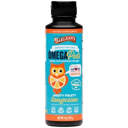 Barlean的Omega Pals眼科健康液体 Tangerine Flavored Omega 3 for Kids,鱼油补充剂,配以500毫克的EPA & DHA Plus Lutein & Zeaxanthin 维生素用于蓝光支持,8 oz