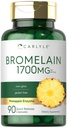 Carlyle Bromelain 1700 mg → 90 Capsules → Pineapple Enzyme 补充 → 非 GMO 和 Gluten 自由